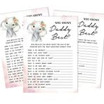 Inkdotpot Bebek Fil Kız Orman Hayvanları 50'li Paket Who Said it Knows Daddy En İyi Bebek Partisi Oyun Kartları Eğlenceli Aktivite Kartları