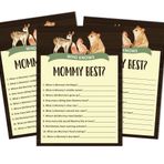 Inkdotpot Cinsiyet Nötr Who Said it Knows Mommy En İyi Bebek Partisi Oyun Kartları Eğlence Aktivite Kartları 50'li Set Orman Hayvanları Parti Teması