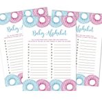 Inkdotpot Donuts Baby Shower Oyun Seti, 50 Adet Bebek Alfabesi ABC Oyunu Parti Malzemeleri
