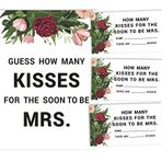 Inkdotpot How Many Kisses for The Soon to Be Mrs Floral Greenery Beyaz 1 İşaret + 30 Kart Gelin Partisi Oyunu