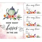 INKDOTPOT How Many Kisses in The Jar Beyaz Çay Partisi Gelin Duş Oyunu 1 İşaret + 30 Kart