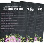 Inkdotpot How Well Do You Know The Bride Gelin Partisi Bekarlığa Veda Partisi Oyun Aktivite Kartları 50'li Paket Çiçekli Çay Partisi Gelin En İyi Bilenler