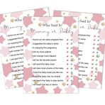 Inkdotpot Mommy Or Daddy Who said it Game Star Cinsiyet Açıklama 50'li Set Eğlenceli Bebek Partisi Oyun Parti Malzemesi