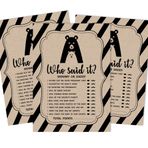 Inkdotpot Mommy Or Daddy Who Said it Oyun Cinsiyet Nötr Ayı Hayvan 50'li Set Eğlenceli Bebek Partisi Oyunu Rustik Kraft Parti Malzemesi
