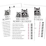 Inkdotpot Mommy Or Daddy Who said it Oyun Cinsiyet Nötr Ayı Hayvanlar 50'li Set Eğlenceli Bebek Partisi Oyun Parti Malzemesi