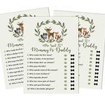 Inkdotpot Mommy Or Daddy Who Said it Oyun Cinsiyet Nötr Çelenk ve Hayvanlar 50'li Set Eğlenceli Bebek Partisi Oyun Parti Malzemesi