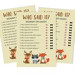 Inkdotpot Mommy Or Daddy Who Said it Oyun Cinsiyet Nötr Kış Hayvanları 50'li Set Eğlenceli Bebek Partisi Oyun Parti Malzemesi