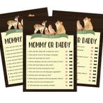 Inkdotpot Mommy Or Daddy Who Said it Oyun Cinsiyet Nötr Orman Hayvanları 50'li Set Eğlenceli Bebek Partisi Oyun Parti Malzemesi-8354
