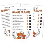 Inkdotpot Mommy Or Daddy Who Said it Oyun Cinsiyet Nötr Tilki Hayvanlar 50'li Set Eğlenceli Bebek Partisi Oyun Parti Malzemesi