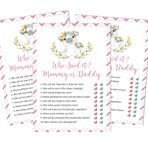 Inkdotpot Mommy Or Daddy Who Said it Oyun Su aygırı Kız Cinsiyet Nötr 50'li Set Eğlenceli Bebek Partisi Oyun Parti Malzemesi