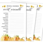 Inkdotpot Pumpkin Fall in Love Parti Düğün Malzemeleri 50'li Paket Düğün Kelimesi Scramble Gelin Duş Oyun Kartları