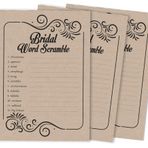 Inkdotpot Scramble Bridal Shower Oyun Kartları Doldurma Stili Kraft Parti Düğün Malzemeleri 50'li Paket Düğün Sözcüğü