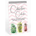 Inkdotpot Summer Bliss Kalıcı Takvim, Önemli Tarihler - 6 x 9 Aylık ve Özel Günler için Günlük Duvara Asılan Günlük - Doğum Günleri - Yıldönümü Kitabı Doğum Günü Hediye Planlayıcı Düzenleyici - 1 Yıl