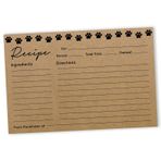 Inkdotpot Tarif Kartı 15 x 10 cm Tek Taraflı Tarif Tasarım Kartları Pati Baskı Kraft Tarif Kartları Düğün-Gelin Partisi - Bebek Partisi - 50'li Paket