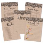Inkdotpot Victoria Siyah Dantel Kraft Temalı Bekarlığa Veda Partisi Oyunları 5'li Set (50 Misafir için Aktiviteler) Eğlenceli Gelin Duş Oyun Seti Paketi