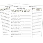 Inkdotpot Who Said it Knows Mommy Best Baby Shower Oyun Kartları Eğlence Aktivite Kartları 50'li Set Cinsiyet Nötr Parti Teması