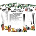 Inkdotpot Who Said it Oyun Anne Veya Baba 50 Yaprak Eğlenceli Bebek Duş Oyunu Cinsiyet Nötr Yeşillik ve Hayvanlar Parti Malzemesi-7931