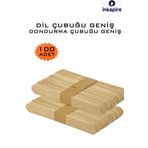 inkspire 100'lü Naturel Geniş Ahşap Dil Çubuğu Dondurma Çubuğu Abeslang Çubuk Renksiz Kalın Maket Proje Çubuk