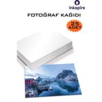 inkspire Fotoğraf Kağıdı A4 200 Gr 25 Li Fotoğraf Baskı Kağıdı 1 Paket Parlak Injekt Photo Paper Mürekkepli