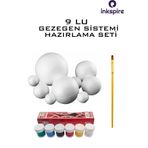inkspire Güneş Sistemi Maketi İçin 9 Lu Boyanabilir Strafor Top Guaj Boya Seti Gezegenler Modeli Köpük Küre
