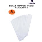 inkspire Krapon Kağıdı 50x200 Cm 5 Adet Beyaz Renk 1 Paket Grapon Kağıt Grafon Kırapon Kağıdı Etkinlik El İşi