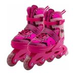 Inline 4 Teker Paten Pembe Payetli - Çok Renkli