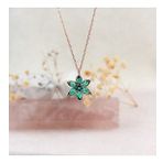 Inlove 925 Ayar Gümüş Yeşil Taşlı Lotus Çiçeği Kolye