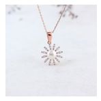 Inlove 925 Ayar Rose Gold İncili Güneş Kadın Kolye