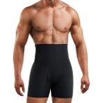 Inner Vision Karın Kontrol Bodysuit ve İç Çamaşırı Fitness Vücut Şekillendirici 3 Boyutlu Erkek Duble Korse Boxer - Siyah - 2XL