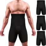 Inner Vision Karın Kontrol Bodysuit ve İç Çamaşırı Fitness Vücut Şekillendirici 3 Boyutlu Erkek Duble Korse Boxer - Siyah - S - M