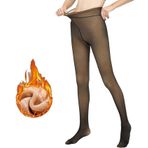 Inner Vision Yüksek Bel Tasarımı Ten Rengi Görünümlü Peluş Tayt - Doğal Görünüm, Yumuşak Dokulu, Sıcacık Kış Stili (Kışın Parıltısı, Ten Rengi, L-XL)