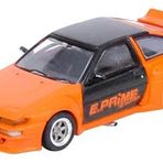 Inno Models Corolla AE86 Trueno RHD (Sağdan Çekişli) Turuncu Karbon Fiber Üst ve Kapılar E. Prime Racing - Pandem/Rocket Bunny 1/64 Diecast Model Araba IN64-AE86P-EPR