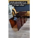 innossa pleksi dekorasyon 8 mm kahverengi pleksi 3 lü zigon sehpa