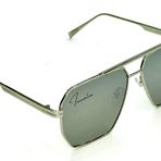 Innovative Trendz Yeni Büyük Boy Polarize Havacı Altıgen Güneş Gözlüğü Kadın Erkek Vintage Tonları UV400 Klasik Büyük Metal, Gümüş/Gümüş, One Size Fits Most