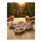 INNOX 14 cm Oval Kare Kayık Meze & Kuruyemiş Tabağı | Kırılmaz Polikarbon (6 adet)