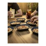 INNOX 14 cm Oval Kare Kayık Meze & Kuruyemiş Tabağı | Kırılmaz Polikarbon, Antrasit (6 adet)