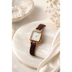 İnogge BORDO KORDONLU GOLD KARE KASA KADIN KOL SAATİ | Old Money Luxury Minimal Vintage Şık Zarif Kadın Saat 2026