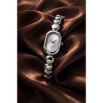 İnogge Minimal Oval Kasa Elegant Silver Taşlı Görünümlü Kadın Kol Saati – Premium Seri