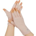 INOGIH Kadın güneş kremi - yarım parmak eldiven, file UV koruması, sürüş, dış mekan, kaymaz eldiven, kadınlar ve kızlar için, Pembe, Tek Beden