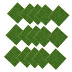 INOOMP 15 Adet yapay yosun köpekler için çim çiş pedleri yapay çim mat çim otu sahte çim diyorama otu köpek lazımlık çimen köpek çim pedi çim kilim açık plastik Green