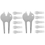 INOOMP 2 Set Golf Divot Alet Seti Golf Aksesuarları Erkekler Için Taşınabilir İşaretleyici Metal Çatal Golf Malzemeleri Için Kolay Taşınabilir 6 Adet*2