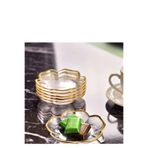 İnova Home Decor Gold Detaylı Selin Mini Cam Çerezlik-Sosluk Takımı 6'lı