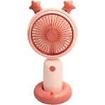 Inovaxis Mini El Fanı Taşınabilir Serinletici Işıklı Şarjlı Vantilatör 2 Kademeli Hız Ayarı - Pembe
