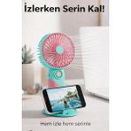 İnovaxis Standlı Şarjlı Mini El Fanı – 3 Kademeli, Sessiz, Taşınabilir Masaüstü Vantilatör - Pembe