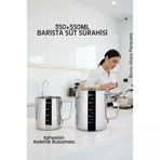 İnox 350Ml-550Ml Barista Süt Sürahisi Seti - Süt Köpürtme Potu - Paslanmaz Çelik