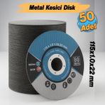 Inox Metal Kesici (50 Adet) Kesme Diski 115X1,0X22,23 mm Ince Taş Disk Spiral Demir Kesici Disk - Yeşil