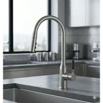 Inox Spiralli Mutfak Bataryası - 44 cm Yüksek Tasarım, 2 Fonksiyonlu Çek-Bırak Başlık (60cm Uzayan Hortum), Fırçalı Çelik Görünümü Modern Eviye Musluğu (inox)