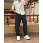 İnpool Baggy Kalıp, Yazlık-Baharlık, Esnek-Dökümlü, Pile Detaylı, Geniş Kumaş Pantolon ASP01 - Lacivert - Relax Fit
