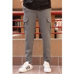 inpool Erkek, bel bağcıklı, kargo cepli, regular fit, poliviskon kumaş pantolon 24INP242
