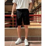 İnpool Erkek Bel Bağcıklı Regular Fit Siyah Keten Dokuma Şort Old Money Culture Özellikli 24INP284 - 34